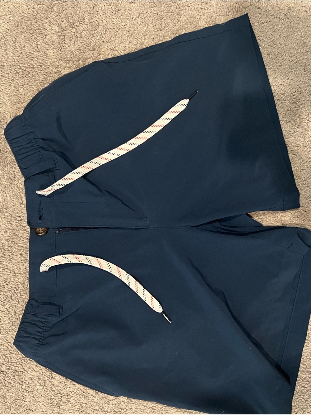 chubbies Navy Blue Men's Hybrid Shorts with White Drawstrings